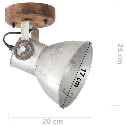 Industrielle væg-/loftlamper 2 stk. 20x25 cm E27 sølvfarvet