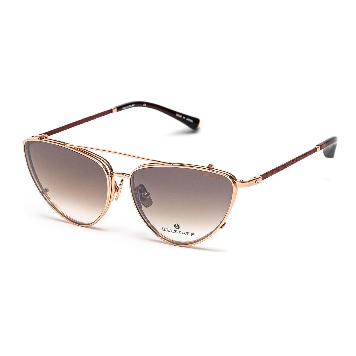 Belstaff DELMERE Clip On brillestel med solbriller, pink/brune linser, ø 57 mm