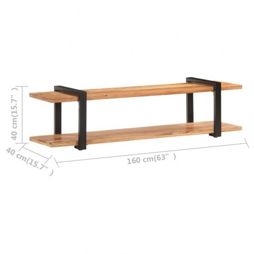 Tv-skab 160×40×40 cm i massivt akacietræ - industrielt design