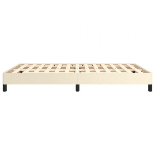 Sengeramme 140x190 cm i kunstlæder - cremefarvet