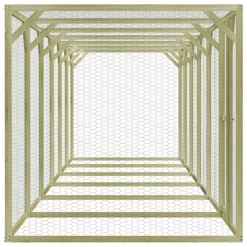 Hønsebur 9x1,5x1,5 m stål