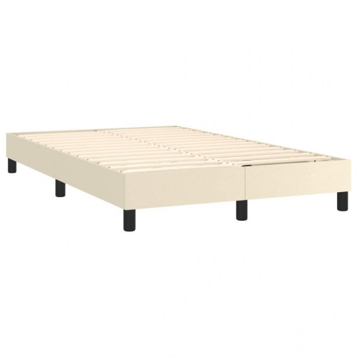 Boxspring sengeramme 120×200 cm i kunstlæder - creme
