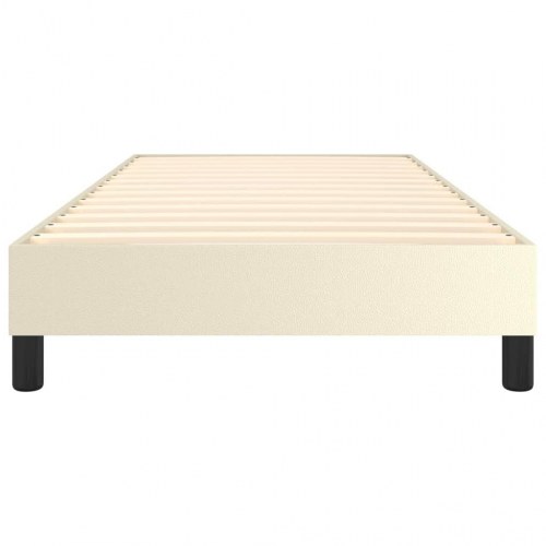 Boxspring sengeramme 90x190 cm i kunstlæder - creme