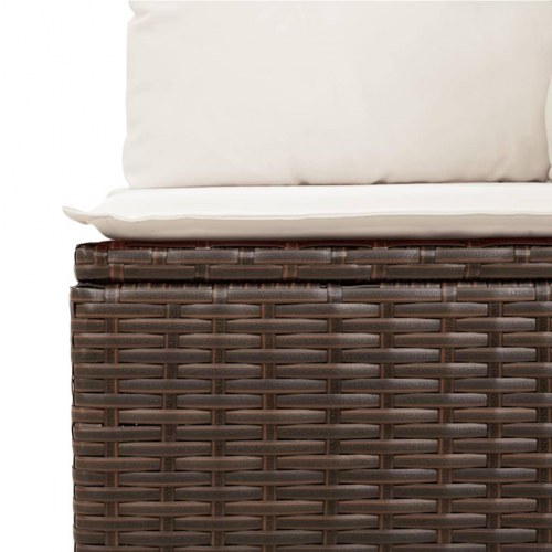 Sofasæt til haven i polyrattan - 10 dele med hynder, brun