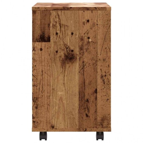 Sidebord på hjul 70×35×55 cm - konstrueret træ, antikt træ