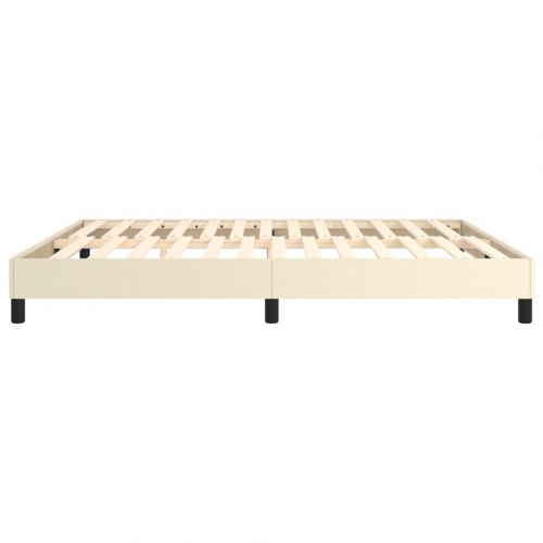 Boxspring sengeramme 160×200 cm i kunstlæder - cremefarvet