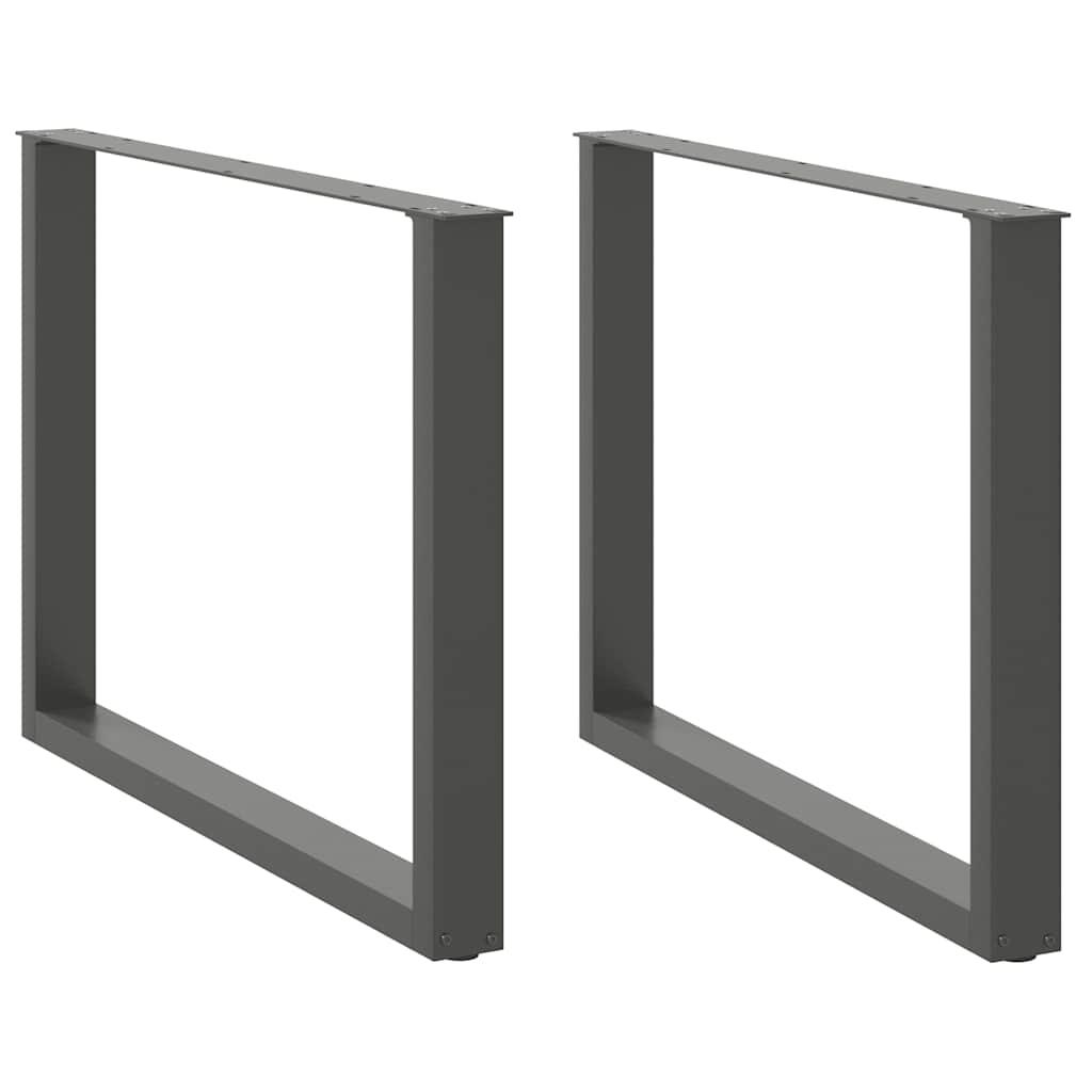 Spisebordsben T-formet 2 stk. 100x(72-73) cm stål antracitgrå