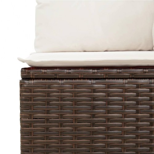 Sofasæt til haven i polyrattan - 12 dele med hynder, brun