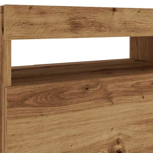 Tv-bord med LED-lys 120×35×40 cm - konstrueret træ, kunsteg
