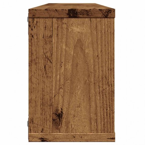Væghylder 4 stk. 60×15×23 cm - kubeformet, konstrueret træ, antikt træ