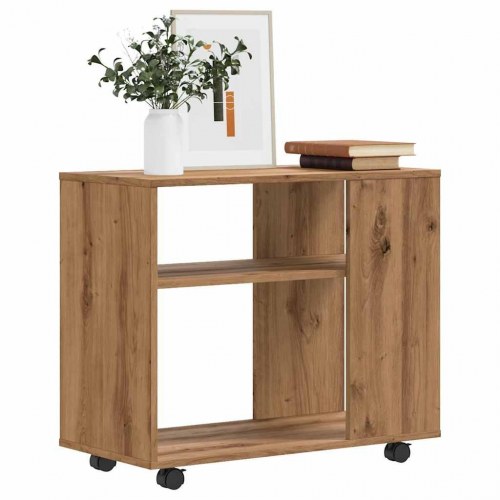 Sidebord på hjul 70×35×55 cm - konstrueret træ, kunsteg