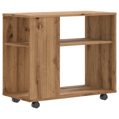 Sidebord på hjul 70×35×55 cm - konstrueret træ, kunsteg