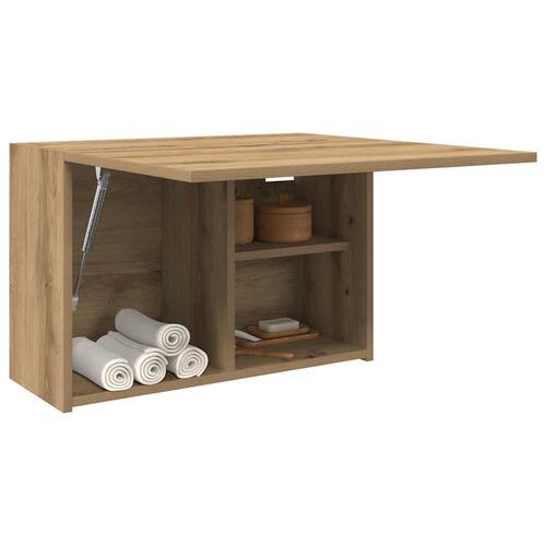Væghængt badeværelsesskab 60x25x40 cm konstrueret træ kunsteg