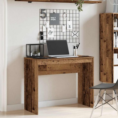 Skrivebord 90×40×72 cm i konstrueret træ - antikt træ