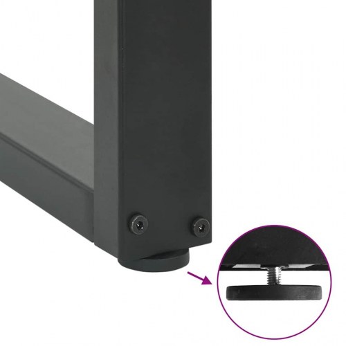 Spisebordsben U-formet 2 stk. antracit 60 x (72-73) cm stål