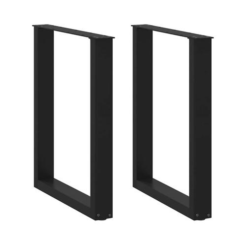 Sofabordben U-formet 2 stk. 60x(72-73) cm stål sort