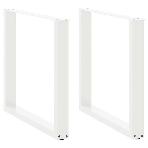 Sofabordben U-formet 2 stk. 80x(72-73) cm stål hvid
