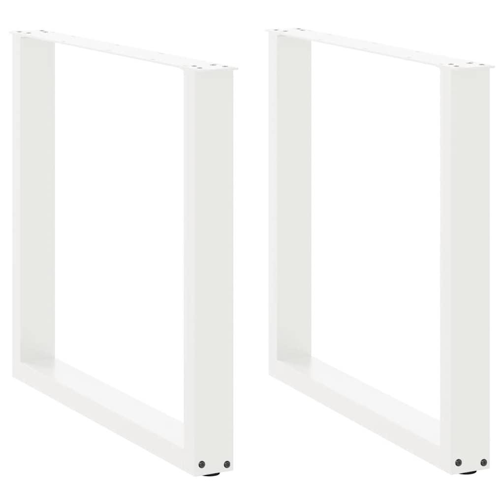 Sofabordben U-formet 2 stk. 80x(72-73) cm stål hvid