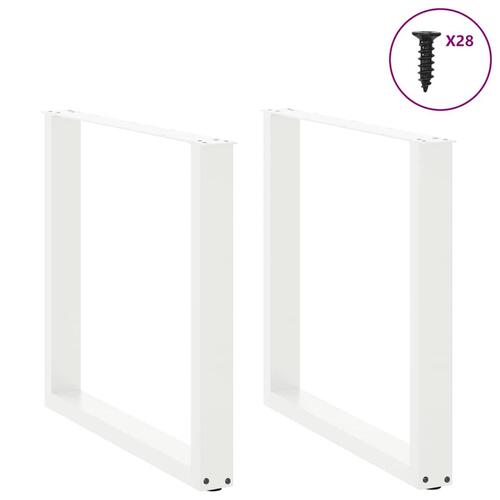 Sofabordben U-formet 2 stk. 80x(72-73) cm stål hvid