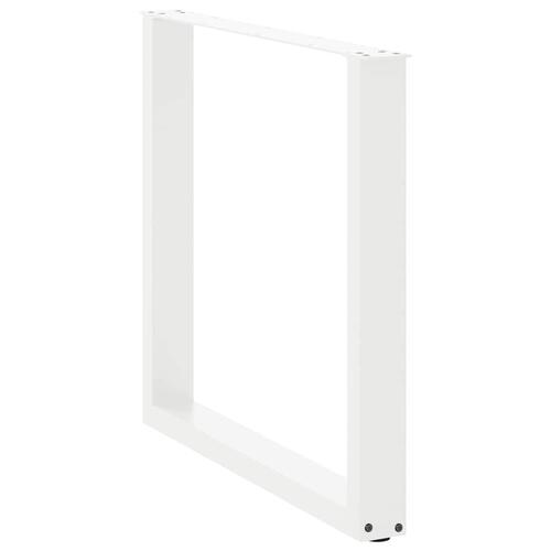 Sofabordben U-formet 2 stk. 80x(72-73) cm stål hvid