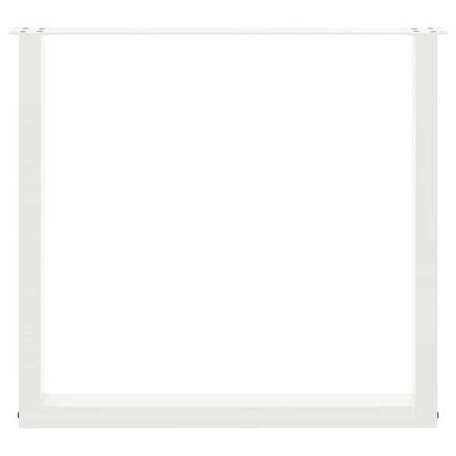 Sofabordben U-formet 2 stk. 80x(72-73) cm stål hvid