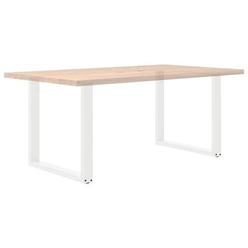 Sofabordben U-formet 2 stk. 80x(72-73) cm stål hvid
