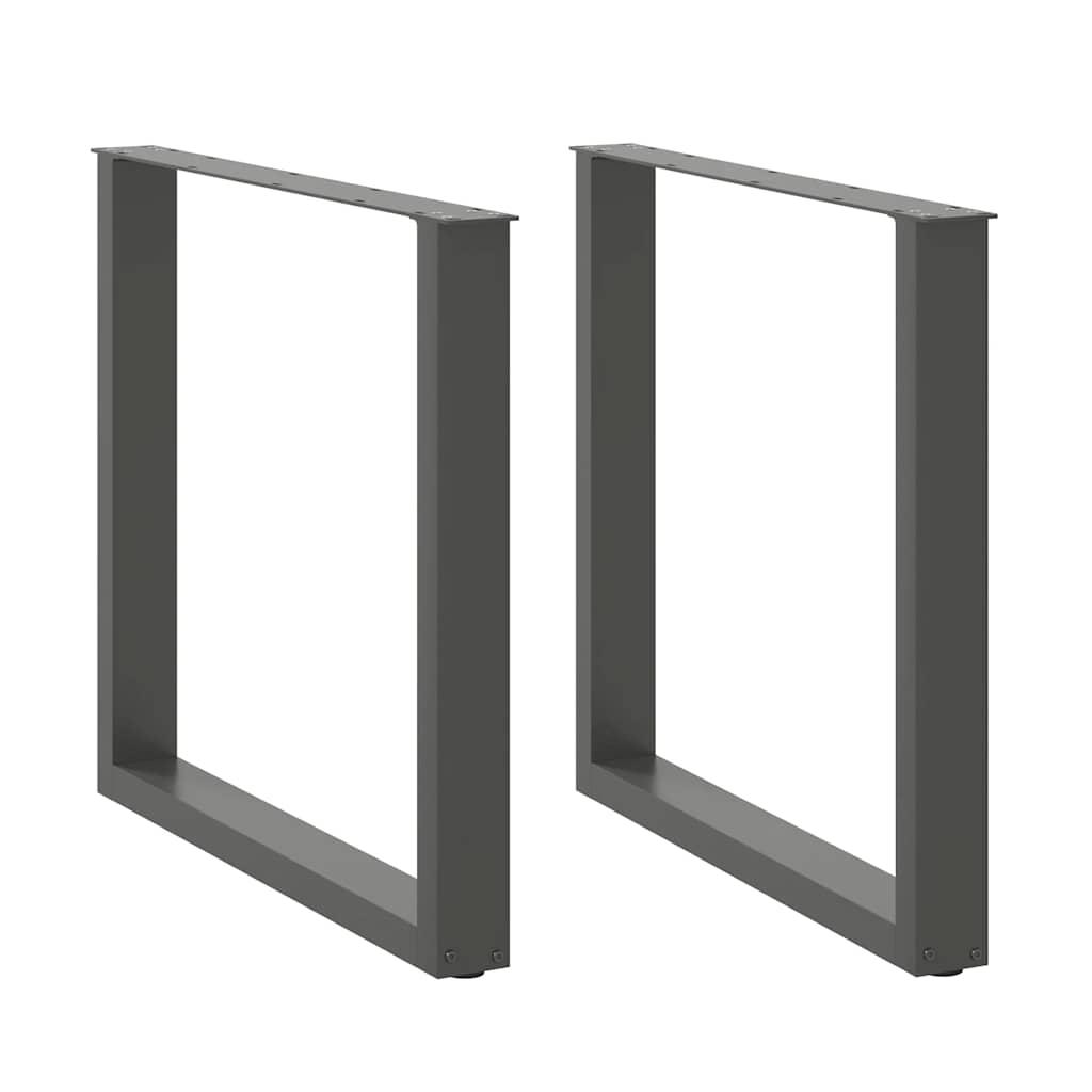 Spisebordsben U-formet 2 stk. 90x(72-73) cm stål antracitgrå