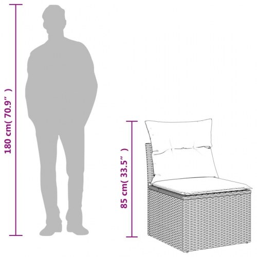 Sofasæt til haven i polyrattan - 10 dele med hynder, brun