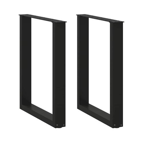 Sofabordben U-formet 2 stk. 70x(72-73) cm stål sort