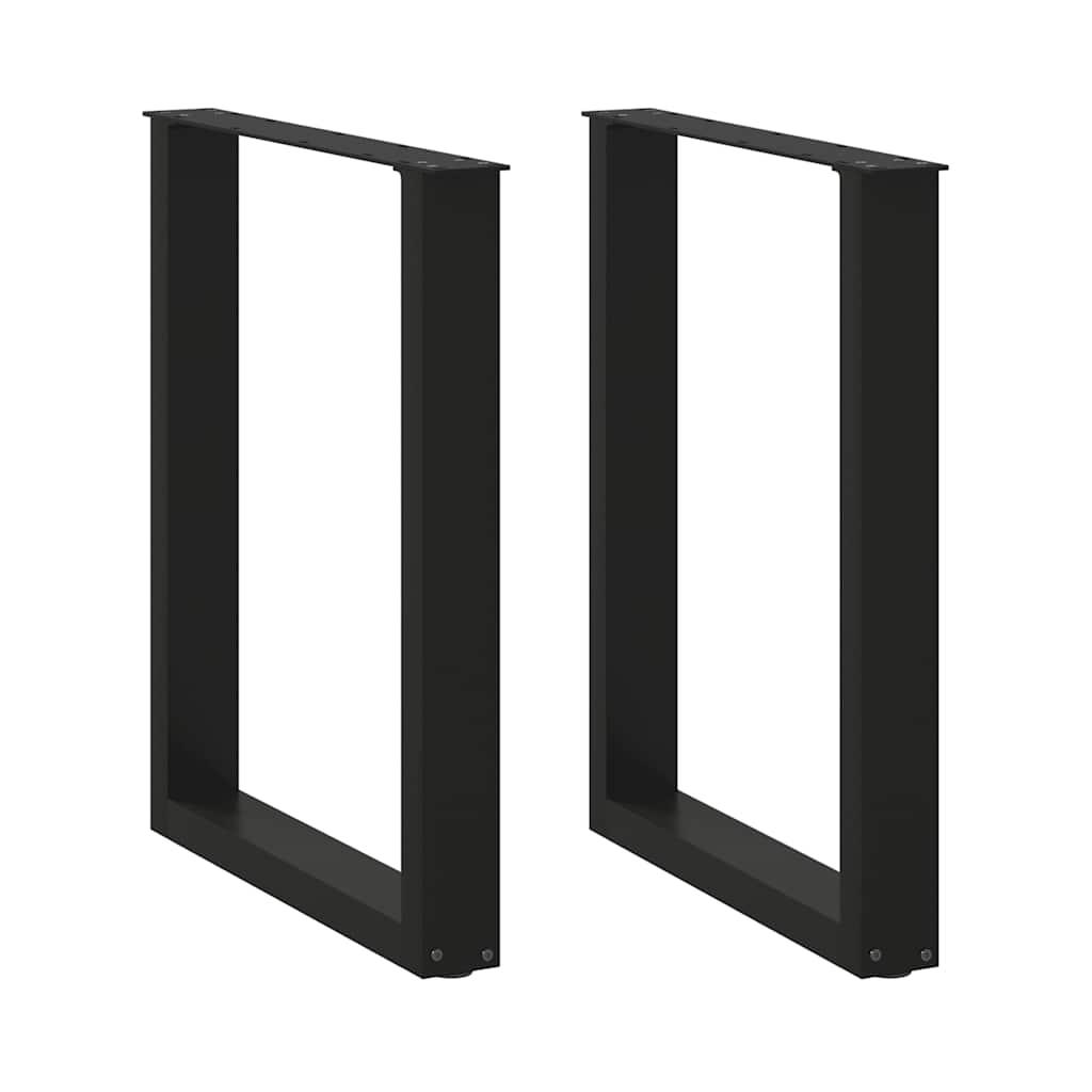 Sofabordben U-formet 2 stk. 70x(72-73) cm stål sort