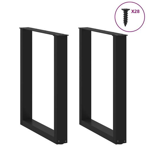 Sofabordben U-formet 2 stk. 70x(72-73) cm stål sort