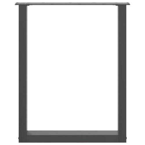 Sofabordben U-formet 2 stk. 70x(72-73) cm stål sort