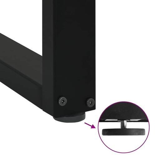Sofabordben U-formet 2 stk. 70x(72-73) cm stål sort
