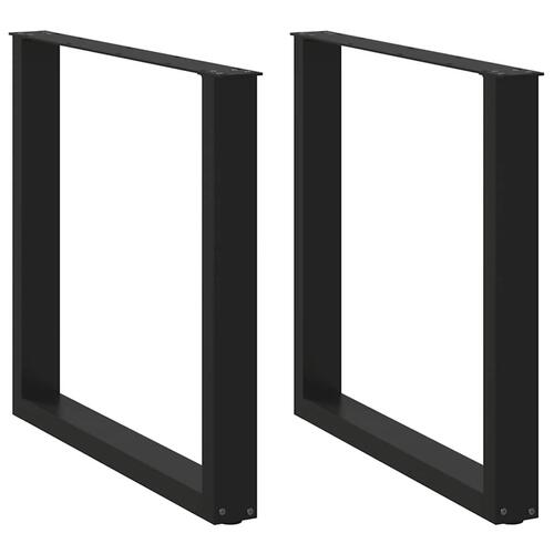 Sofabordben U-formet 2 stk. 80x(72-73) cm stål sort