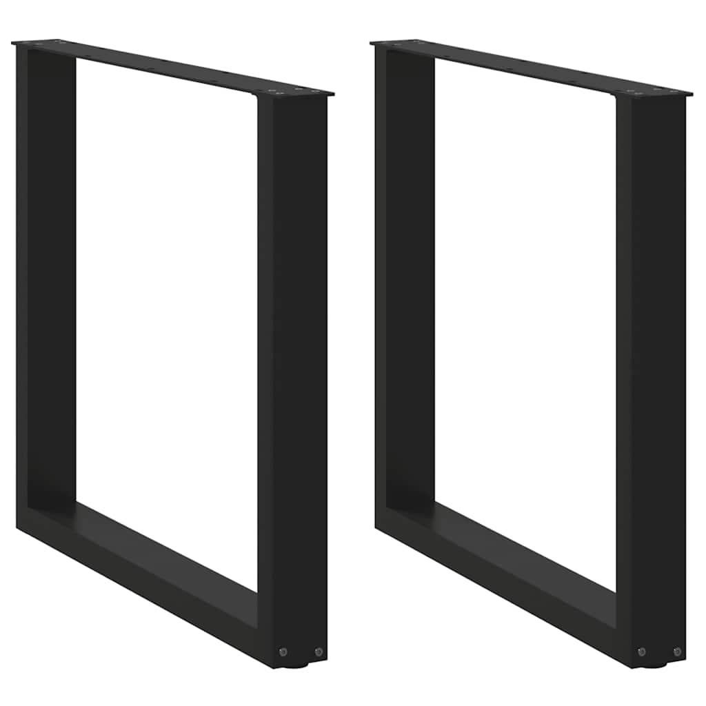 Sofabordben U-formet 2 stk. 80x(72-73) cm stål sort
