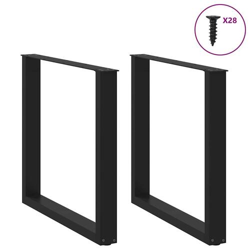 Sofabordben U-formet 2 stk. 80x(72-73) cm stål sort