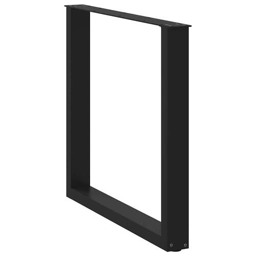 Sofabordben U-formet 2 stk. 80x(72-73) cm stål sort