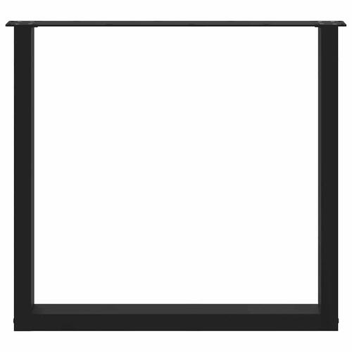 Sofabordben U-formet 2 stk. 80x(72-73) cm stål sort