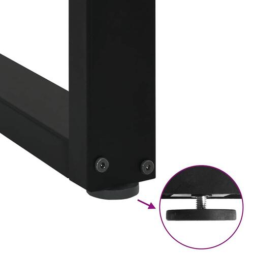 Sofabordben U-formet 2 stk. 80x(72-73) cm stål sort