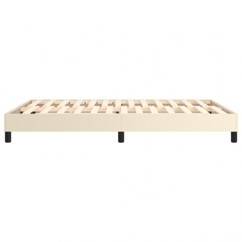 Boxspring sengeramme 140×190 cm i kunstlæder - cremefarvet