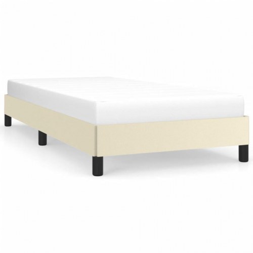 Sengeramme 90x190 cm i kunstlæder - creme