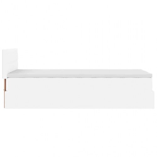 Osmannisk seng med madras 90x200 cm kunstlæder hvid