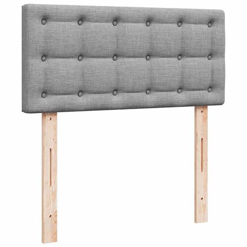 Ottoman seng med madras 100x200 cm stof lysegrå