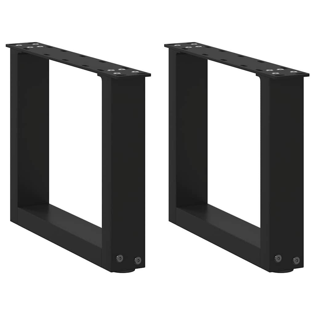 Sofabordsben U-formet 2 stk. sort 40x(30-31) cm stål