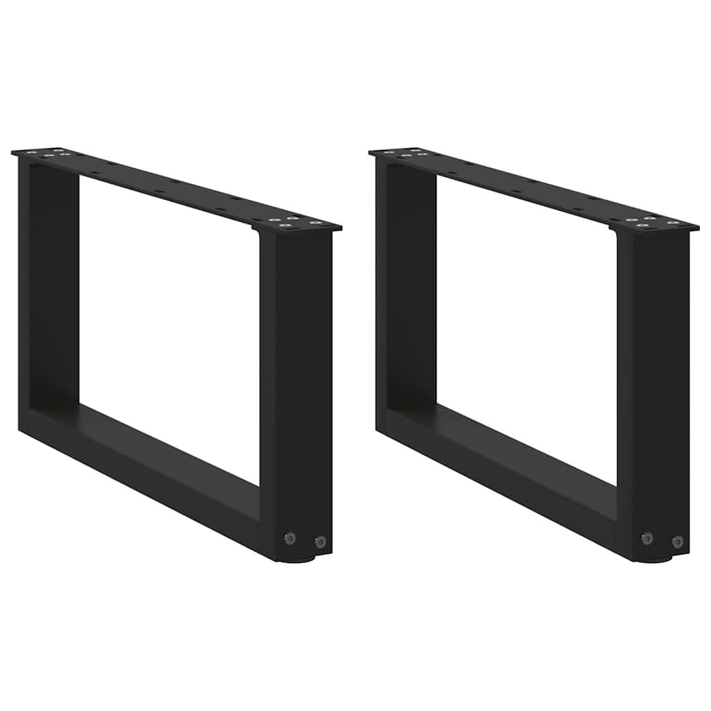 Sofabordsben U-formet 2 stk. sort 70 x (30-31) cm stål