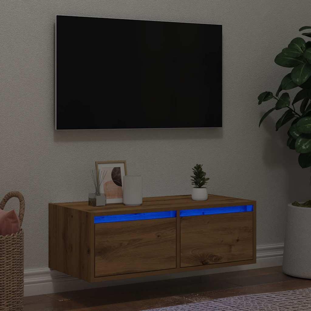 Tv-Skab Med Led-Lys 75X35,5X25 Cm - 1 / 75 cm / artisan eg