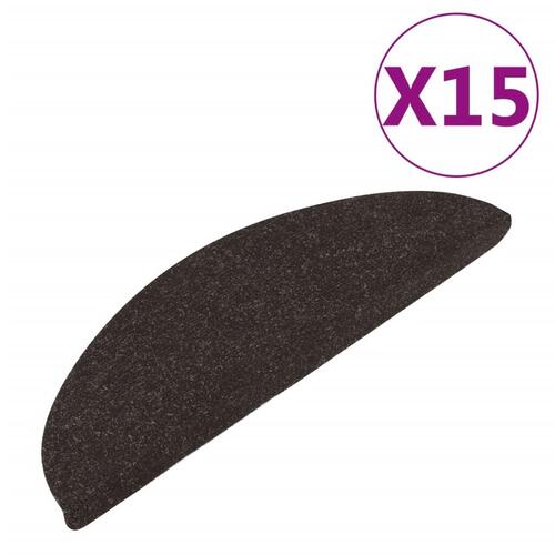 Selvklæbende trappemåtter 15 stk. 56x17x3 cm sort (OUTLET A)