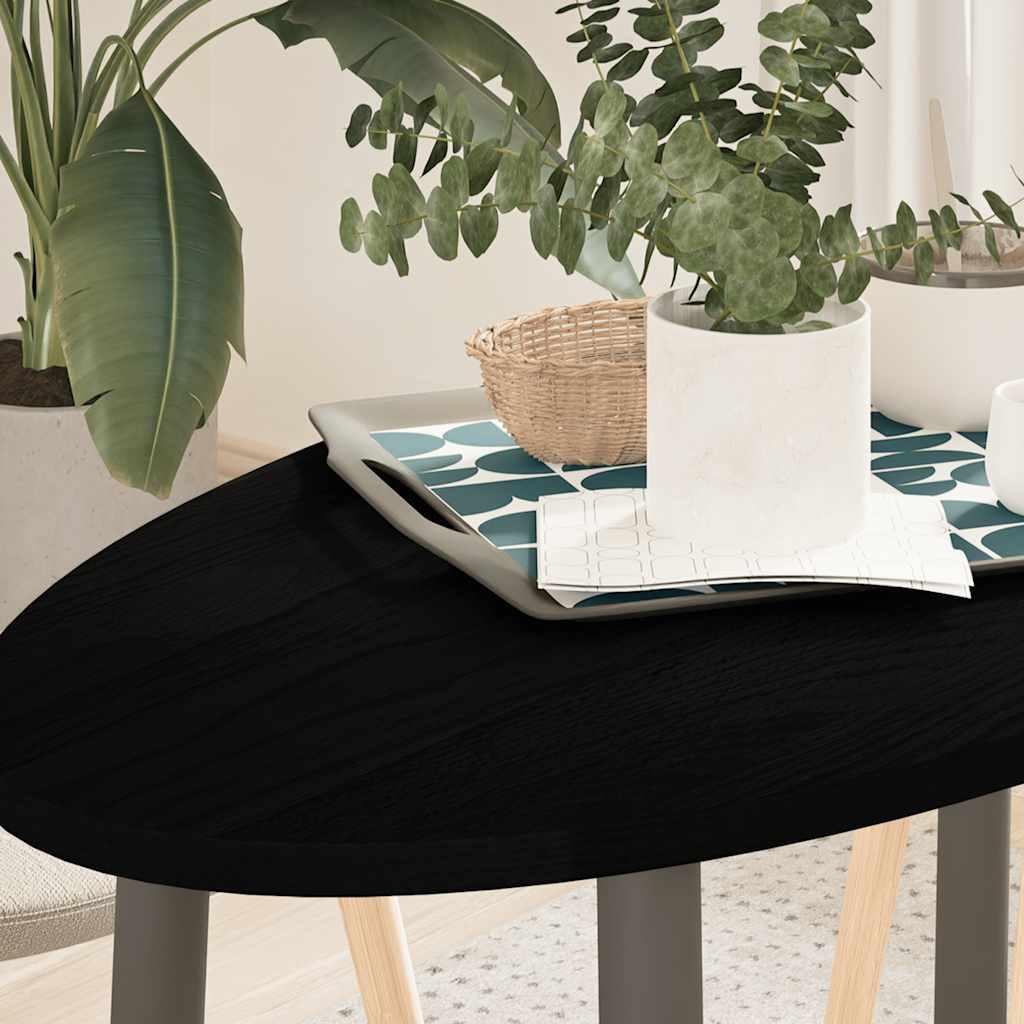 Bordplade 100x50x2 cm massivt egetræ oval mørkebrun