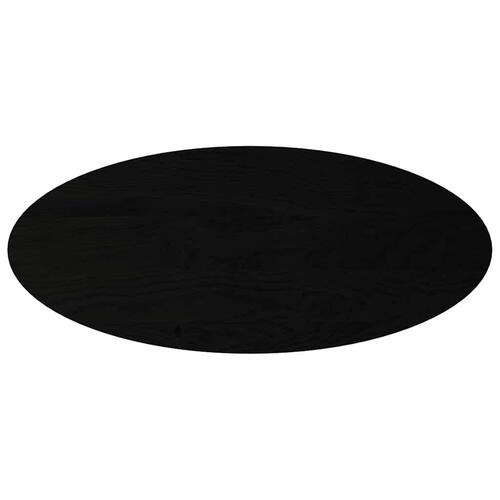 Bordplade 140x60x2 cm massivt egetræ oval mørkebrun
