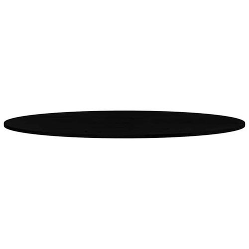 Bordplade 140x60x2 cm massivt egetræ oval mørkebrun